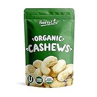 Food to Live Organic Raw Cashews, 1 Pound – Non-GMO, Whole, Large, Premium Fancy Nuts, Unsalted, Unroasted, Kosher, Vegan, Bulk, Low Sodium. Good Source of Protein, Copper, Zinc, Selenium, and Thiamin
