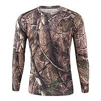 Camo T-Shirts for Men Slim Fit Skinny Quick Dry Comprression Shirts Long Sleeve Outdoor Hiking Hunting Fishing Tactical Shirt