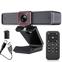 4K Webcam with AI-Powered Framing,Remote Control Web Camera/10X Digital Zoom 4k 30fps Web cam with USB 3.0 HDR/Dual Noise Cancelling Microphones for PC Mac, Streaming, Video Call, Zoom, Skype