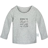 Born to Rock just Like My Daddy Funny T Shirt, Infant Baby T-Shirts, Newborn Long Sleeves Tops, Kids Graphic Tee Shirt