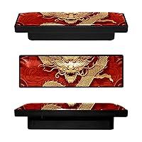 Rectangle Dresser Drawer Knobs,Kitchen Handles for Cabinets,Dresser Handles and Knobs,4-Pc,Chinese Gold Texture Dragons