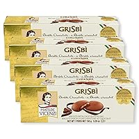 Grisbi Double Chocolate by Matilde Vicenzi | Chocolate Cream Filled Chocolate Patisserie Pastry Cookie| Kosher, Dairy | Made in Italy | 5.29oz (150g) Box, 4-Pack