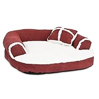 Aspen Pet Sofa Bed with Pillow for Comfort and Support - One Size - Assorted Colors 20 by 16-Inch