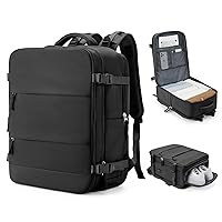 coowoz Large Travel Backpack Carry On for Women Man Black Waterproof Gym Backpack with Laptop Compartment Mochila de Viaje Teacher Personal Item Backpack Rucksack Airplane Accessories Must Haves