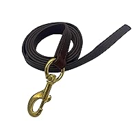 Ravenox Premium Chestnut Leather Horse Lead - 1-inch x 6 FT - Amish Handmade in USA - Hand Stitched with Solid Brass Hardware - Ideal Equine Tack for Training & Shows
