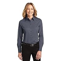 Port Authority Ladies Long Sleeve Easy Care Shirt, Steel Grey, 5XL