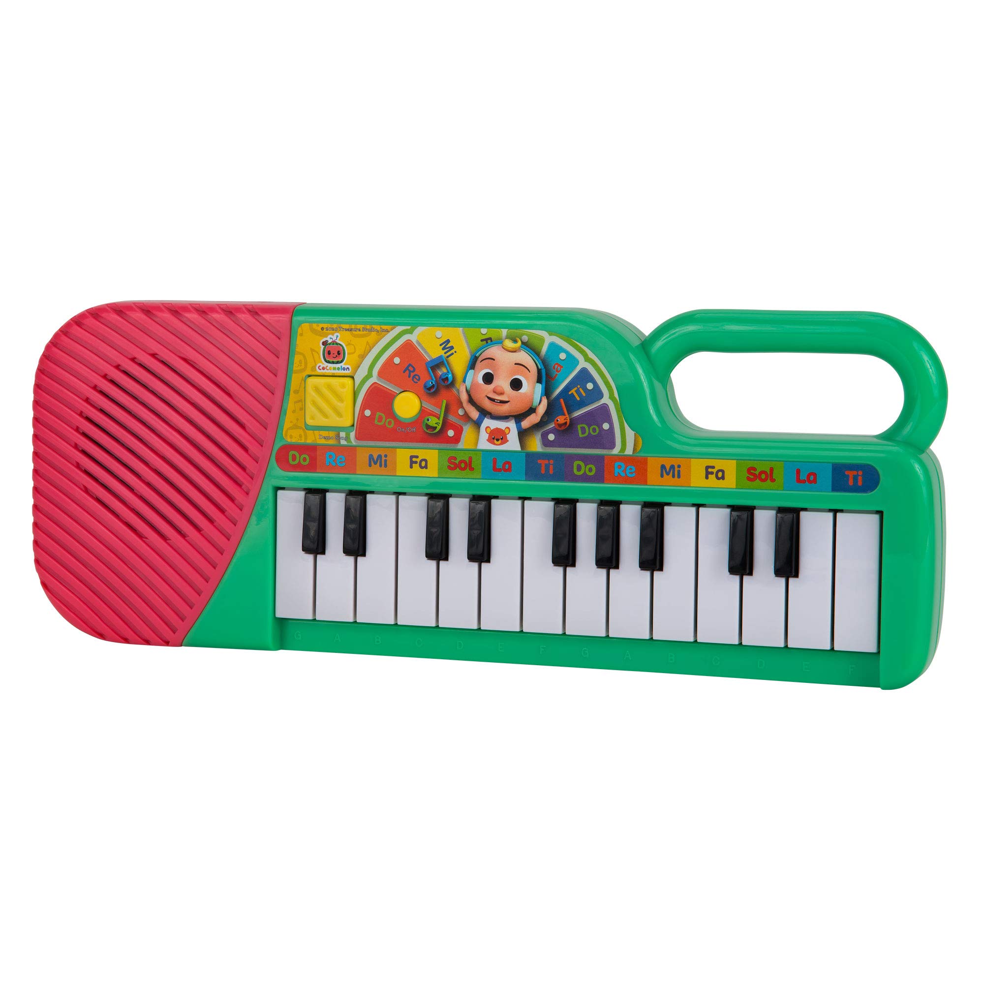 CoComelon First Act Musical Keyboard, 23 Keys; Music and ABC Songs Pre-Recorded, Educational Music Toys, Carry N’ Go Handle