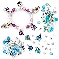 Baker Ross FE864 Winter Fairy Charm Bracelet Kits - Pack of 3, Perfect for Kids Jewelry Making, Bead Art or Birthday Party Craft Activities, Xmas Craft Gifts for Girls