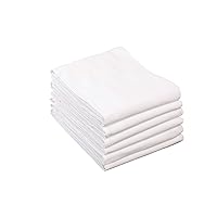 Flour Sack Kitchen Towels 100% Cotton White, Set of 6, Crinkle Finish Tea Towels, Low Lint and Absorbent Dish Towels for Kitchen, Oeko-Tex Cotton, 28 in x 29 in