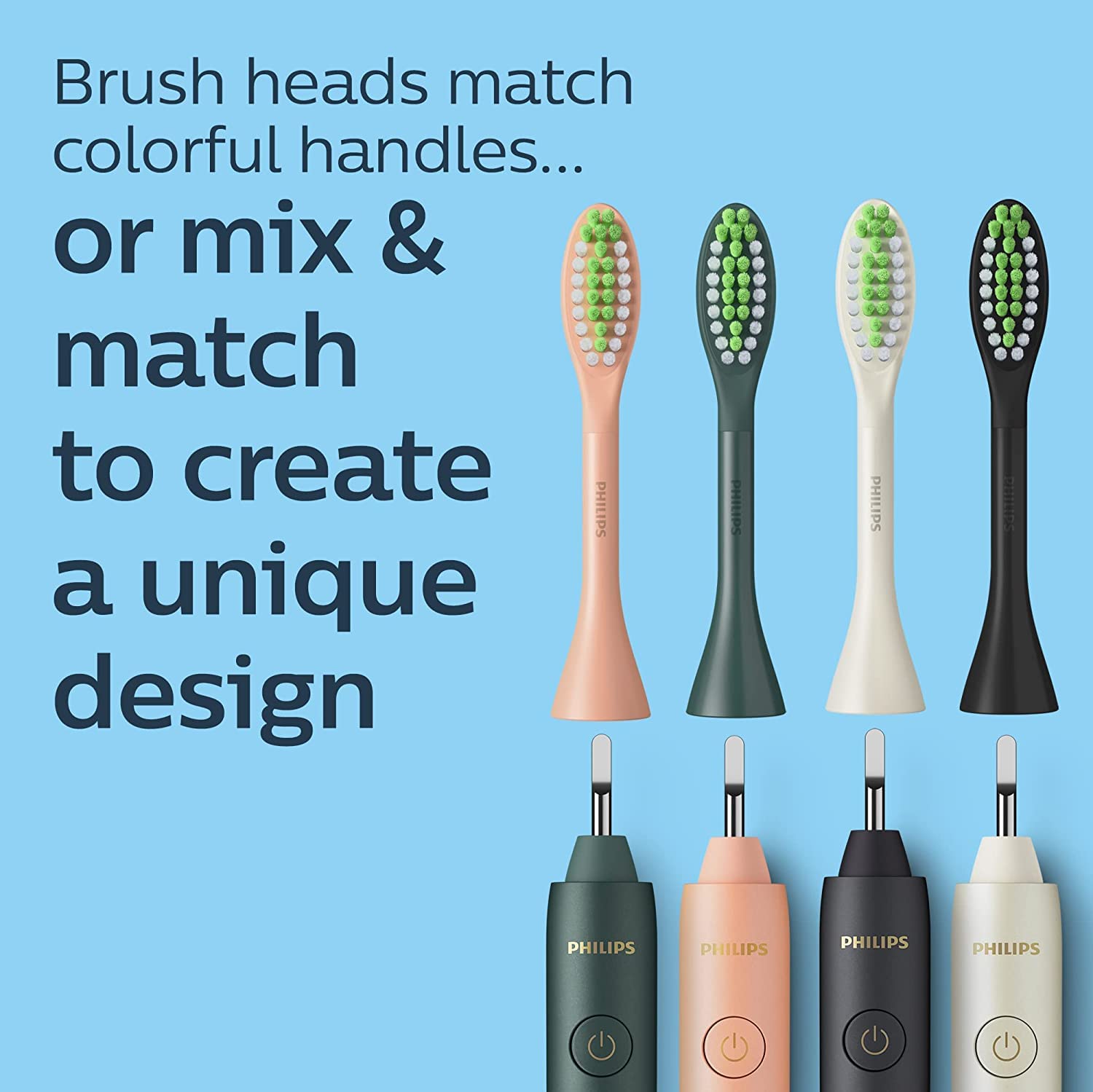 Philips One by Sonicare, 2 Brush Heads, Shadow Black, BH1022/06