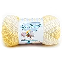 Lion Brand Yarn (1 Skein) Ice Cream Baby Yarn, Lemon Meringue Multicolor, 1182 Foot (Pack of 1)