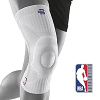 BAUERFEIND Knee Bandage Sports Knee Support NBA Unisex in White, 1 Sports Knee Support for Basketball, Wearable on Right and Left Knee, Knee Brace