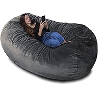 Amazon.com: 7ft Giant Fur Bean Bag Chair for Adult Living Room Furniture  Big Round Soft Fluffy Faux Fur BeanBag Lazy Sofa Bed Cover (Grey) : Home &  Kitchen