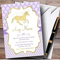 Purple & Gold Magical Unicorn Invitations Baby Shower Invitations