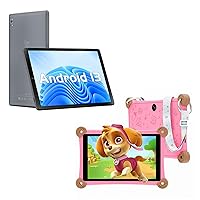 Latest 10.1 Inch Android 13 Tablet with GPS & 8 Inch Android 13 Tablet for Kids with KIDOZ Pre-Installed