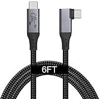 6-Foot USB4 Cable Compatible with Thunderbolt 3, Thunderbolt 4 and USB-C - Supports 8K HD Display, 40gbps Data Transfer, 240W Charging - 90-Degree Right Angle USB-C