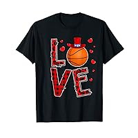 LOVE Cute Basketball Ball Valentine's Hat Funny Player Lover T-Shirt