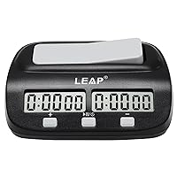 Chess Clock Portable Professional Digital Chess Clock Timer with Bonus Delay Count UP/Down Audible Alarm Function for Professional Chess Board Game Black