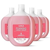Method Foaming Hand Soap Refill, Pink Grapefruit, Recyclable Bottle, Biodegradable Formula, 28 fl oz (Pack of 4)