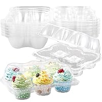 JDYYICZ Disposable 6 Count Cupcake Containers with Lids 30 Pcs, Clear Plastic Cupcake Container Boxes 4