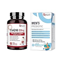Probiotics for Men 60 Billion CFUs14 Strains & CoQ10-200mg with PQQ L-Carnitine & Omega-3s