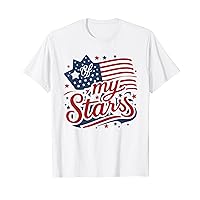 White Red Blue Flag Patriotic USA 4th Of July My Stars T-Shirt