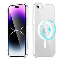 LRK iPhone SE and iPhone 8 Crystal Clear case, [Ultra Strong Magnet] [Non-Yellowing] [Military Grade Protection] Slim Phone Case Compatible with Magsafe & Accessories - Clear