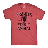 Mens Krampus is My Spirit Animal T Shirt Funny Xmas Saint Nicholas Folklore Tee for Guys