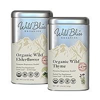 Respiratory and Bronchial Wellness Tea - Organic Wild Elderflower and Thyme Immune Support - 50 Servings