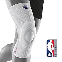 BAUERFEIND Knee Bandage Sports Knee Support NBA Unisex in White, 1 Sports Knee Support for Basketball, Wearable on Right and Left Knee, Knee Brace