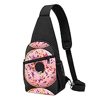 BREAUX Strawberry Donut Crossbody Chest Bag, Casual Backpack, Small Satchel, Multi-Functional Travel Hiking Backpacks