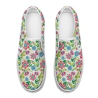 Vintage Flowers(8) Women's Slip on Canvas Non Slip Shoes for Women Skate Sneakers (Slip-On)