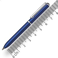 Mini Twist Ballpoint Pen Blue with Metal Clip │ Standard Pen Refill │ Small pens for The Purse │ 8 cm Length, fits into Wallets & Small Bags │ biro with Black Writing Color