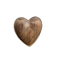 Creative Co-Op Wood Heart Shaped Tray, Natural Dish