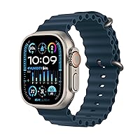 Watch Ultra 2 [GPS + Cellular 49mm] Smartwatch with Rugged Titanium Case & Blue Ocean Band. Fitness Tracker, Precision GPS, Action Button, Extra-Long Battery Life, Bright Retina Display