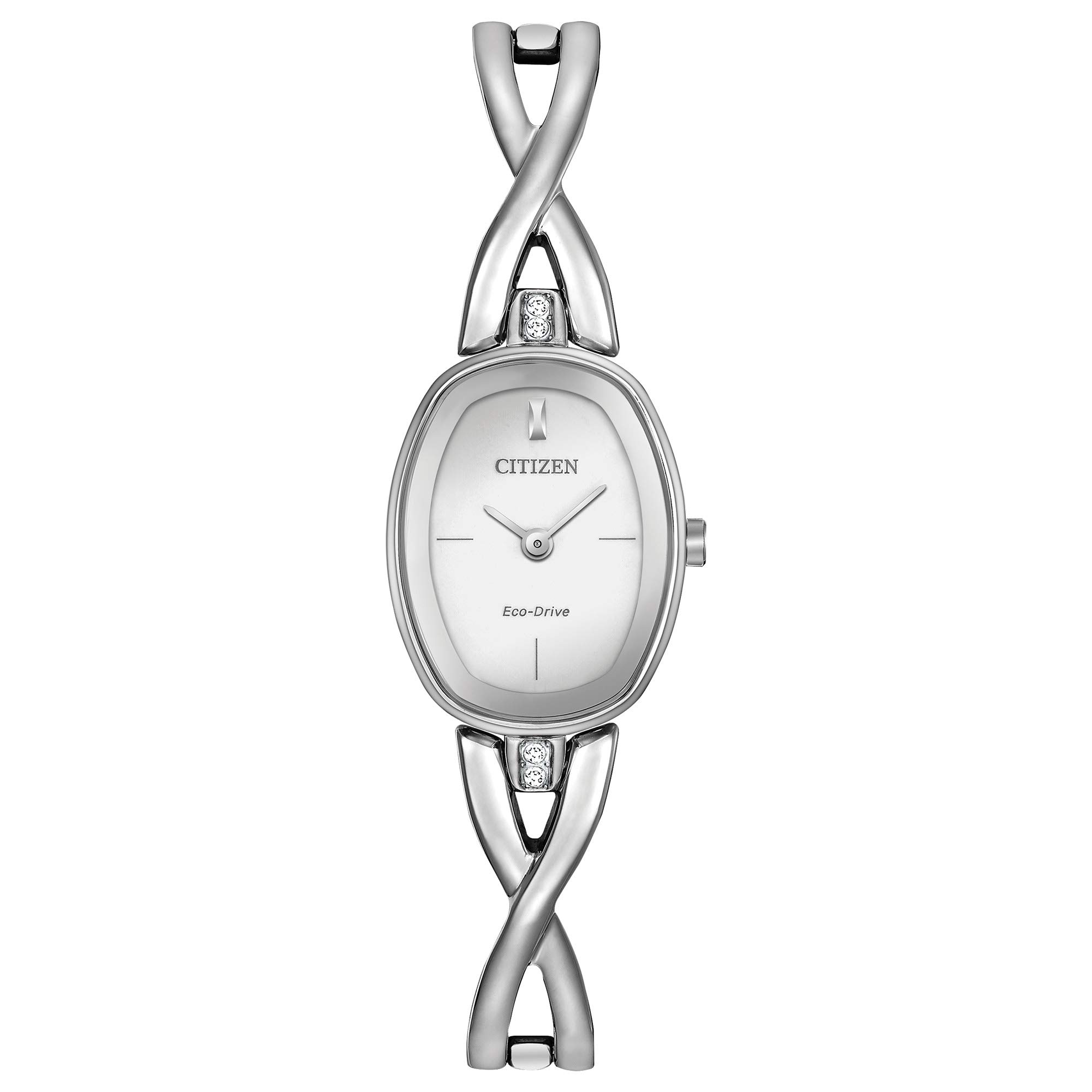 Citizen Eco-Drive Axiom Quartz Womens Watch, Stainless Steel, Crystal, Silver-Tone (Model: EX1410-53A)