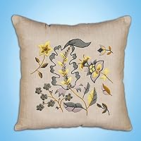 Design Works Crafts Dusty Floral Crewel Pillow Kit, Multi