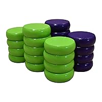 26 Purple and Lime Green Crokinole Discs - Full Set (Large – 1 1/4 Inch Diameter (3.2cm))