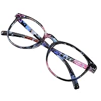 VisionGlobal Blue Light Blocking Glasses for Women/Men, Computer Reading, Stylish Oval Frame