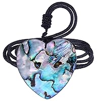 TUMBEELLUWA Adjustable Abalone Necklace for Women and Men Sea Shell Pendant with 18.11”-25.2” Cord