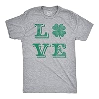 Mens Love Lucky Clover T Shirt Saint Patricks Day Shamrock St Patty Top Irish