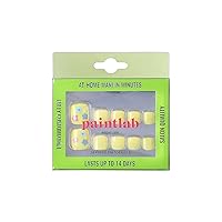 PaintLab Press On Pedicure Toes Nails | Yellow with Flowers | Reusable