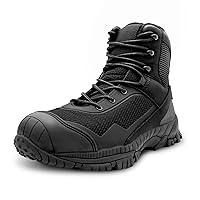 Tactical Hiking Boots for Men Sustainable Work Boots- Durable, Lightweight Boots, 7inch Work Boots for Men, Military Boots, Combat Boots, Desert Boots, Size 10.5D Black