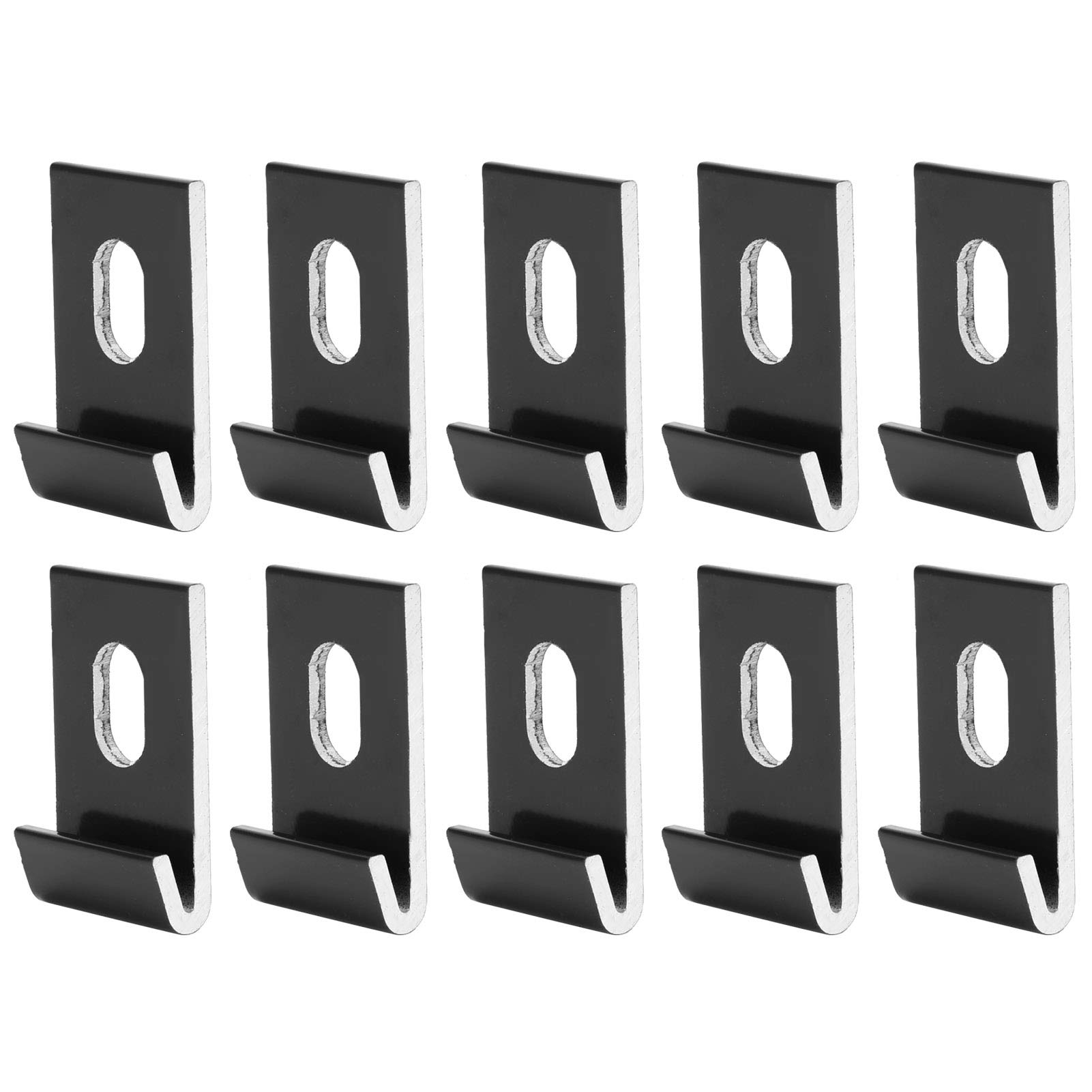 10Pcs Base Clips Hook Fixings Attaches Aluminium Greenhouses Fixture Set WearResistant Base Clips(black)