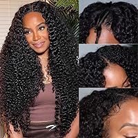 U Part Wig Human Hair Jerry Curly Wigs for Women Half U Shape Wig 12A Brazilian Virgin Hair Glueless without Sewing None Lace Front Wig Easy to Install Wigs Beginner Friendly 180% Density 24inch