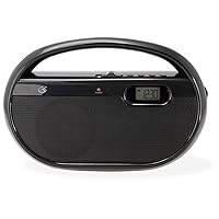 GPX, Inc. R602B Portable AM/FM Radio with Digital Clock and Line Input (Black)
