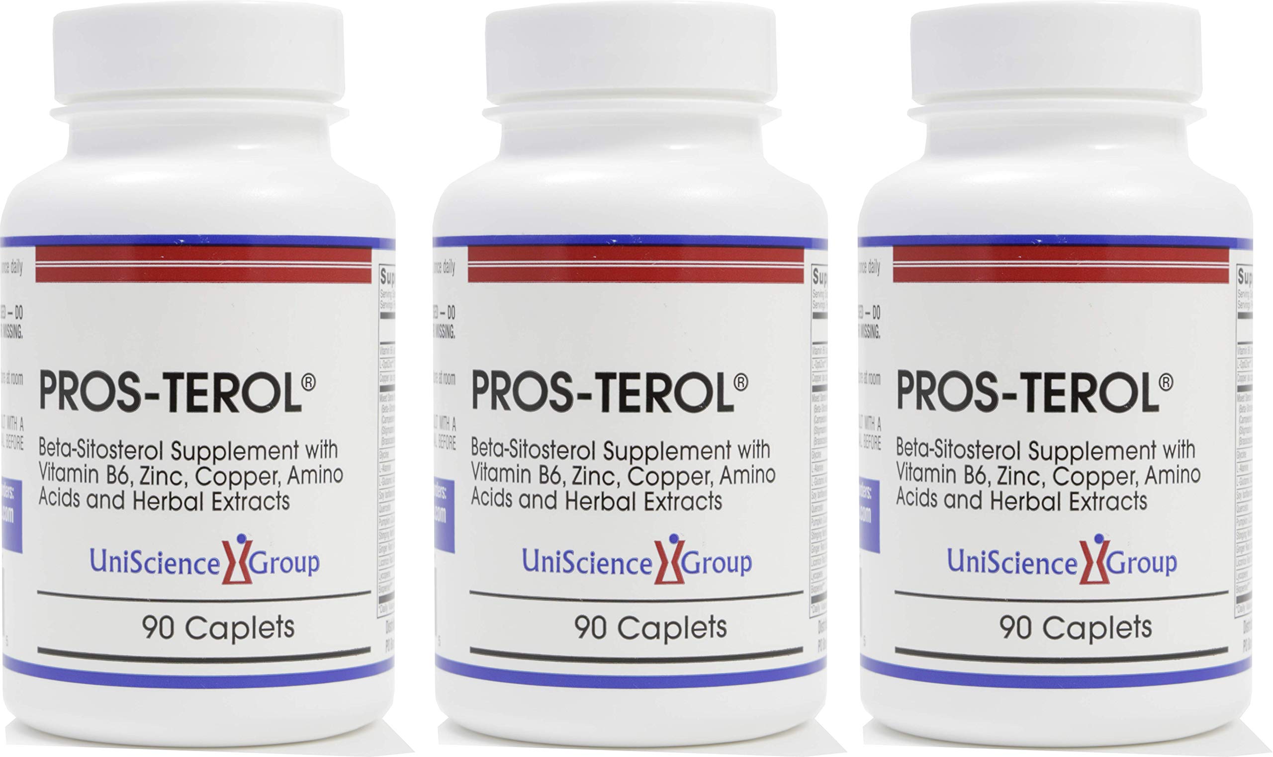 Pros-TEROL (3 Bottle kit), Prostate Relief with 900 mg Plant Sterols with Pumpkin Seed, Stinging Nettle Root, Ginger Root, Licorice Root Extracts 9...