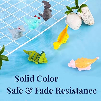 Mold Free Dinosaur Bath Toys for Toddlers/ Infants/ Babies, No Hole No Mold Bathtub Toys (6 Pcs with Storage Bag)