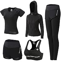 XPINYT Workout Outfit Set for Women Tracksuit Sport Yoga Fitness Gym Tennis Exercise Clothes Activewear Athletic Sets