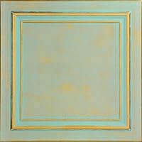 A La Maison Ceilings R24 Line Art Foam Glue-up Ceiling Tile (384 sq. ft./Case), Pack of 144, Gold Moss